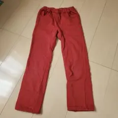 レッド 長ズボン 130cm 花柄裾