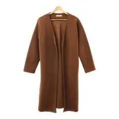 chocol raffine robeノーカラーコート前開き長袖  ブラウン F