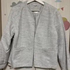 GLACIER ノーカラーツイードジャケット　3L