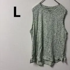 ☆一点もの☆レディース グリーン系 ノースリーブ Tシャツ【L】