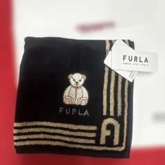 FURLA クマ刺繍 タオルハンカチ