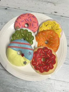 フェルト カラフルドーナツ おままごと ハンドメイド