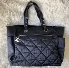 CHANEL■パリビアリッツ マトラッセ トートバッグ キルティング■黒