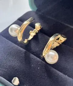 イヤリング　ピアス様　高級　パール　ゴールド　縦1.5センチほど