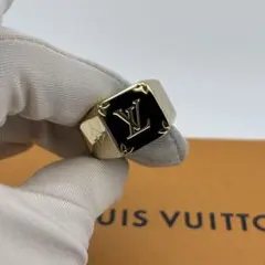 27289✨ルイヴィトン オニキスリング LVロゴ モノグラム シルバー