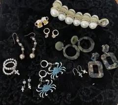 アクセサリー10点セット（ピアス、リング、ヘアバレッタ）多種デザイン