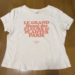 H&M ロゴプリント 半袖Tシャツ ベージュ Mサイズのサムネイル