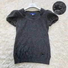 バーバリーブルーレーベル　半袖　ニット　Mサイズ　ホースマーク　カシミヤ混