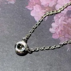 一粒 ジルコニア ネックレス 5mm 金属アレルギー対応