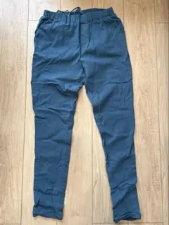 カジュアルストレッチパンツ 青緑　ウエストゴム