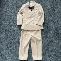キッズ フォーマルスーツ 男の子 七五三 入学式 結婚式 卒園式ベージュ110のサムネイル