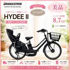 ✨美品✨室内保管✨純正チャイルドシート使用✨ブリヂストンハイデ子供乗せ電動自転車のサムネイル