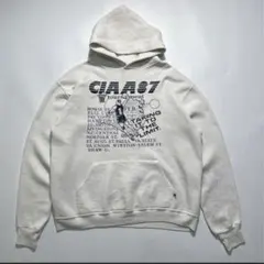 80s ラッセル USA製 プルオーバーパーカー L 白系 プリント 7410