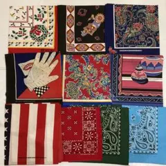 70s 80s まとめ売り vintage バンダナ ビンテージ 10枚 USA