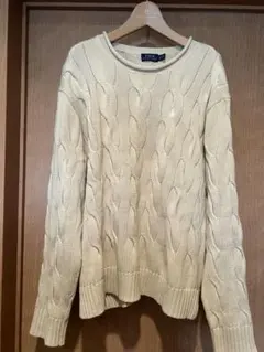 POLO RALPH LAUREN ケーブルニットセーター L アイボリー