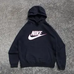 NIKE ビッグロゴ 古着 ブラック 黒 パーカー