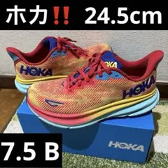 状態良好】HOKA クリフトン9 24cm レッド系 - メルカリ
