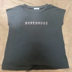 INGNI ラインストーンロゴTシャツ ノースリーブ ブラック黒ピンク