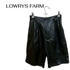 B0190LOWRYS FARM膝丈ハーフパンツフェイクレザー合成皮革ギャル