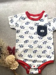 Lee 70cm ロンパース　白　赤　ベビー服のサムネイル