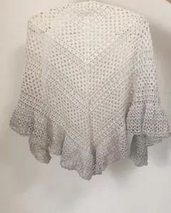 【SALE】ハンドメイド三角ショール☆使いやすいベージュ☆バレエ　ダンスにも