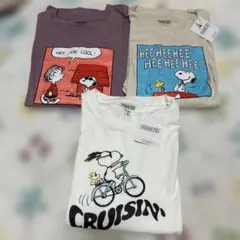 新品PEANUTSスヌーピー 半袖Tシャツ3枚セット　ピーナッツ　S M
