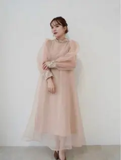 acka sheer shoulder dress オケージョンワンピース - メルカリ
