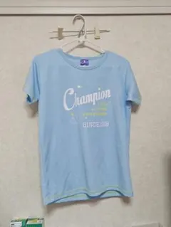 未使用（水通し済）　Champion 水色 Tシャツ