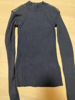 ZARA リブスリーブ デザインニットセーター M ZARA - ZARA リブスリーブ デザインニットセーター Mの通販 by hone_