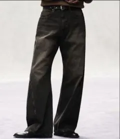 WYM / VINTAGE WASHED CURVED DENIM ブラック S