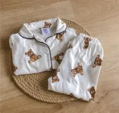 【新品】韓国子供服 テディベア くま柄 長袖パジャマ