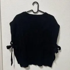 GRL ケーブル編み ニットベスト ブラック M