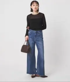 【今季商品・着用一回】シャーリングシアーロングスリーブプルオーバーカ ットソー