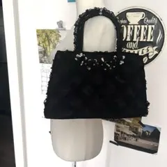 総レースハンドバッグ 黒 3層構造 ゴシック フレンチガーリー y2k 花刺繍のサムネイル