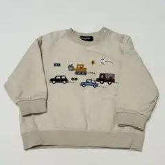 【美品】クレードスコープ 乗り物アップリケ 刺繍　トレーナー