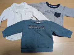 キッズ　トップス　３点セット トレーナー　白シャツ