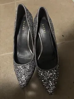 RANDA シルバー グリッター ハイヒール 22.5cm