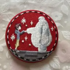 ディズニー　刺繍缶バッジ　ビスケット2 ベイマックス　ヒロ刺繍　缶バッジ