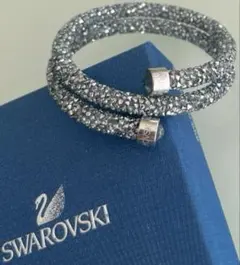 Swarovski 2連クリスタル ブレスレットバングル