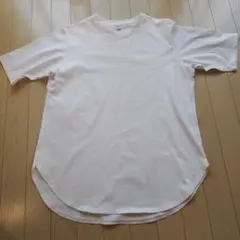 UNIQLO ユニクロ スムースコットンラウンドヘムロングT Tシャツ L 白