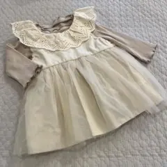 Petit main プティマイン　ベビーワンピース リボン付　80