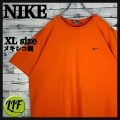 ナイキ メキシコ製 刺繍ロゴ ワンポイント Tシャツ オレンジ XL 3960
