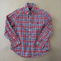 ラルフローレン キッズ チェックシャツ 4T 110cm 長袖 POLO 赤 青