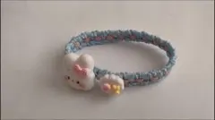 ミニーマウス風ヘアゴム 水色