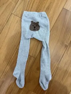 Baby Gap クマ刺繍 ベビータイツ グレー