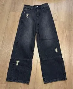 AZUL by MOUSSY ヴィンテージダメージデニム ブラック Sサイズのサムネイル