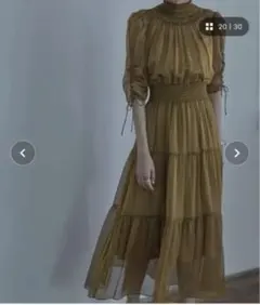 【早い者勝ち】ハイネックティアードワンピースドレス　結婚式お呼ばれドレス