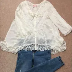 DazzliN ホワイト ブラウス