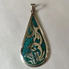 雫型 ペンダントトップ シルバー925 昭和レトロ ヴィンテージ風アンティーク風