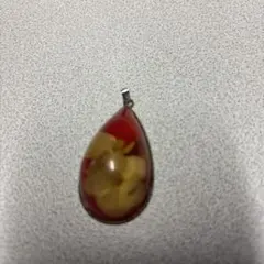 水中花赤い花デザインペンダントトップ